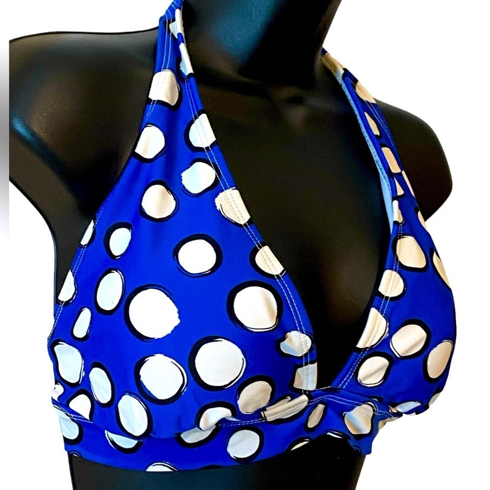 CATALINA polka dot Halter bikini top NWOT size L swimwear Resortwear beachwear